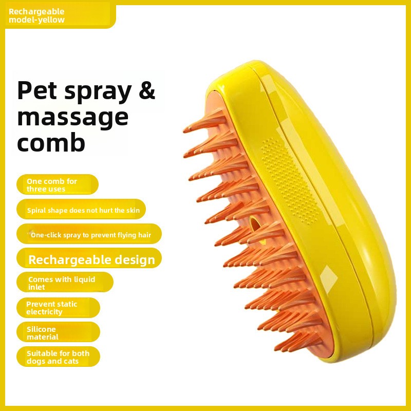 3-in-1 Steamy Pet Grooming Brush | Anti-Shedding & Detangling Steam Comb