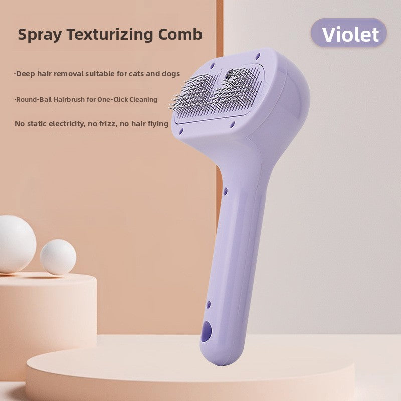 3-in-1 Steamy Pet Grooming Brush | Anti-Static Self-Cleaning Mist Comb for Dogs & Cats