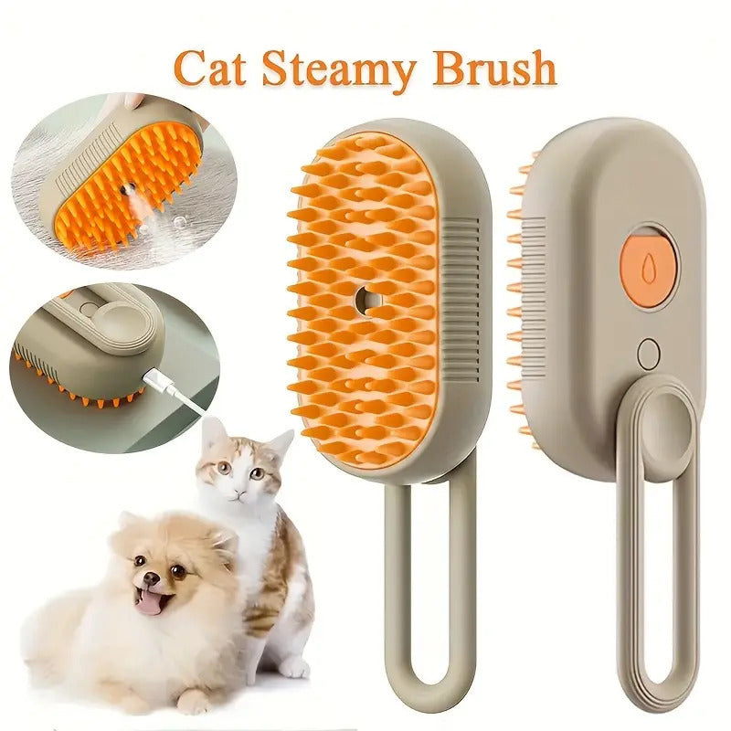 3-in-1 Steamy Pet Grooming Brush | Anti-Shedding & Detangling Steam Comb